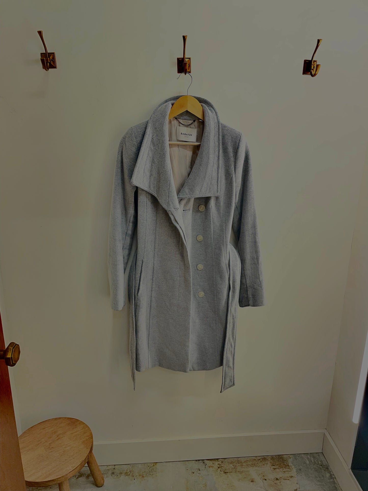Babaton wool blend overcoat
size s